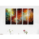 Painting by numbers colorful forest 5 pieces